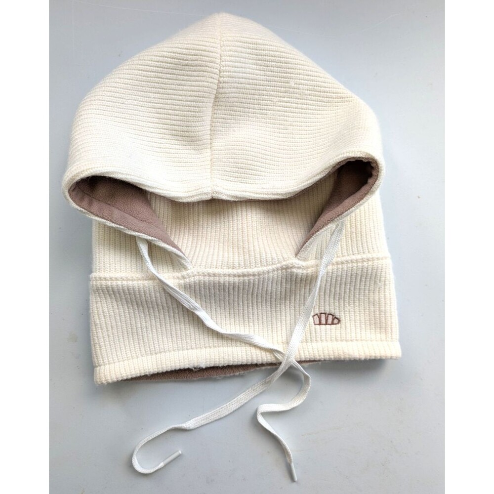 Beneunder Cream Rib Knit Fleece Lined Balaclava Ski Snowboard Hood